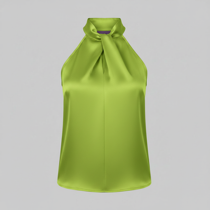 Top Donna Seta Con Nodo e Drappeggio Fluido | Canottiere Donna