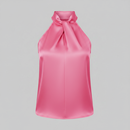 Top Donna Seta Con Nodo e Drappeggio Fluido | Canottiere Donna