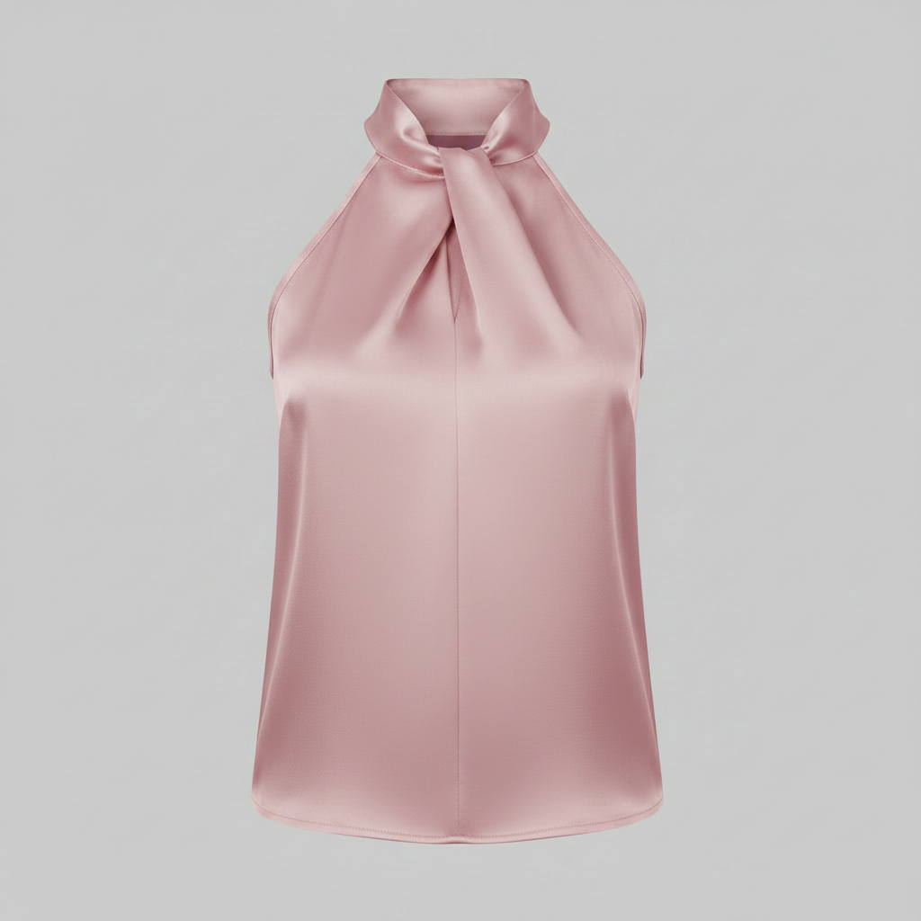 Top Donna Seta Con Nodo e Drappeggio Fluido | Canottiere Donna