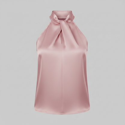 Top Donna Seta Con Nodo e Drappeggio Fluido | Canottiere Donna