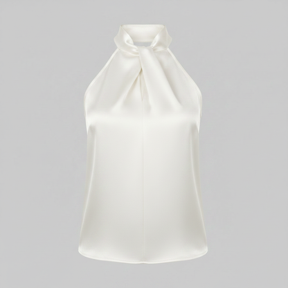 Top Donna Seta Con Nodo e Drappeggio Fluido | Canottiere Donna