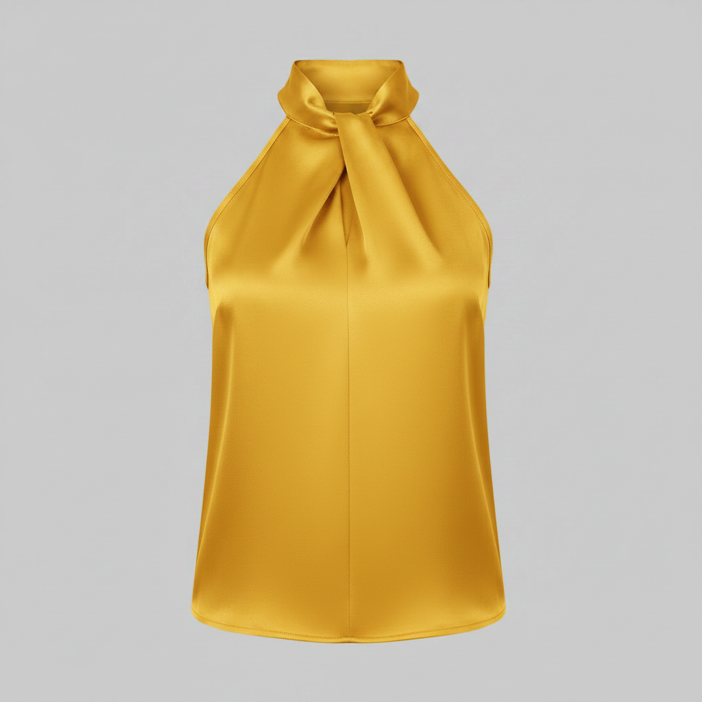 Top Donna Seta Con Nodo e Drappeggio Fluido | Canottiere Donna