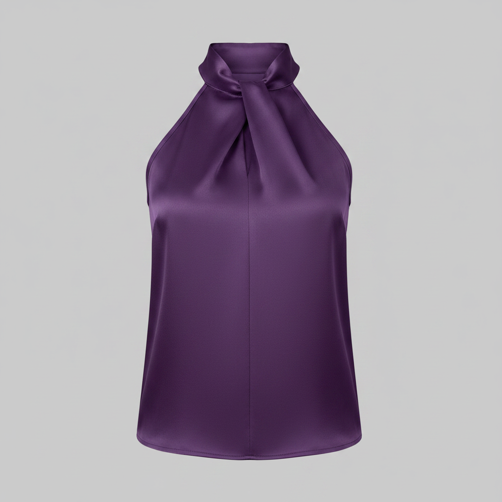 Top Donna Seta Con Nodo e Drappeggio Fluido | Canottiere Donna