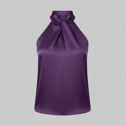 Top Donna Seta Con Nodo e Drappeggio Fluido | Canottiere Donna