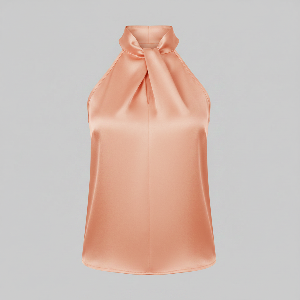 Top Donna Seta Con Nodo e Drappeggio Fluido | Canottiere Donna