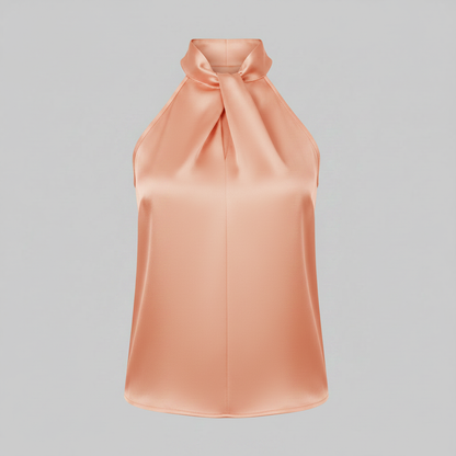 Top Donna Seta Con Nodo e Drappeggio Fluido | Canottiere Donna