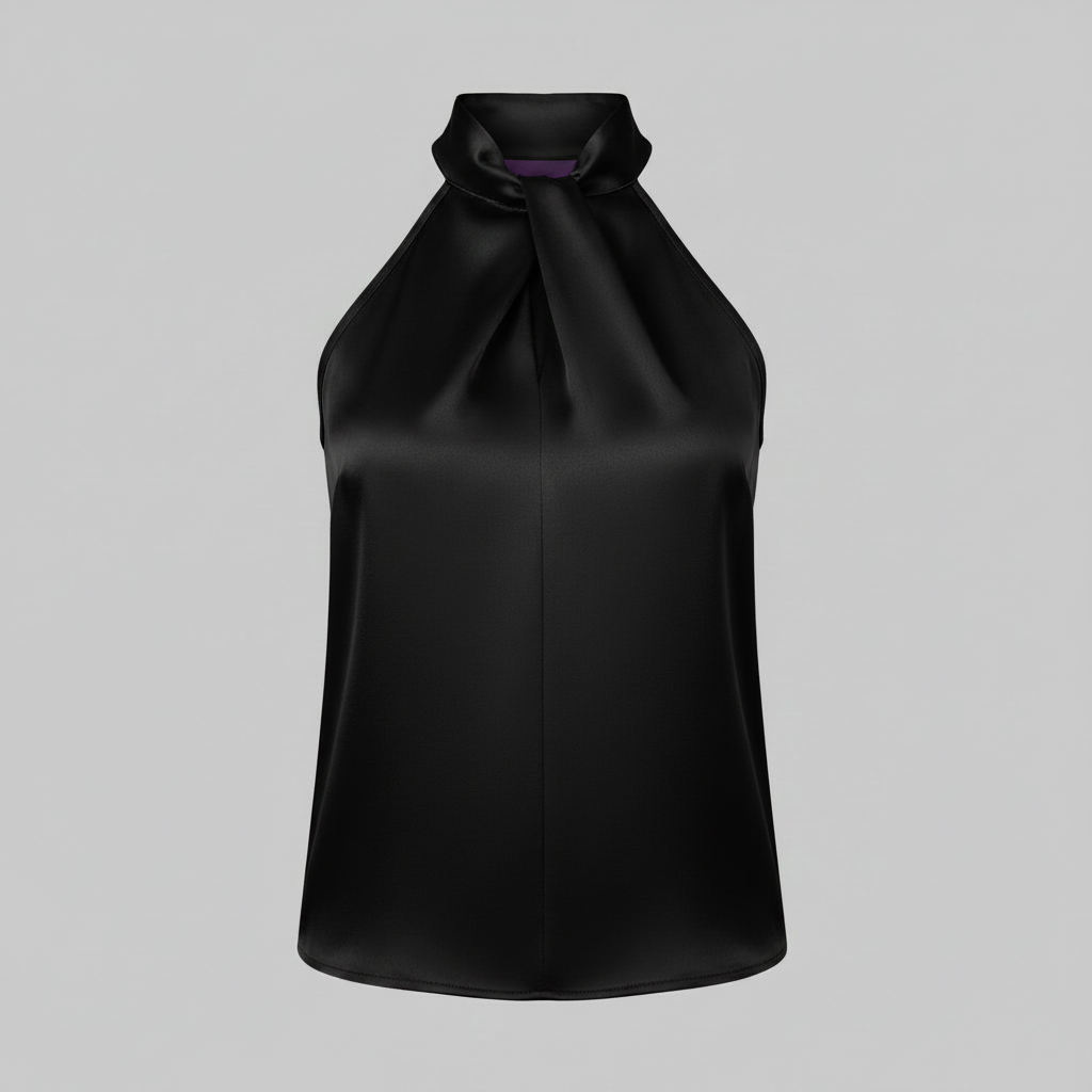 Top Donna Seta Con Nodo e Drappeggio Fluido | Canottiere Donna