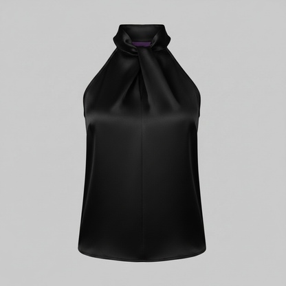Top Donna Seta Con Nodo e Drappeggio Fluido | Canottiere Donna