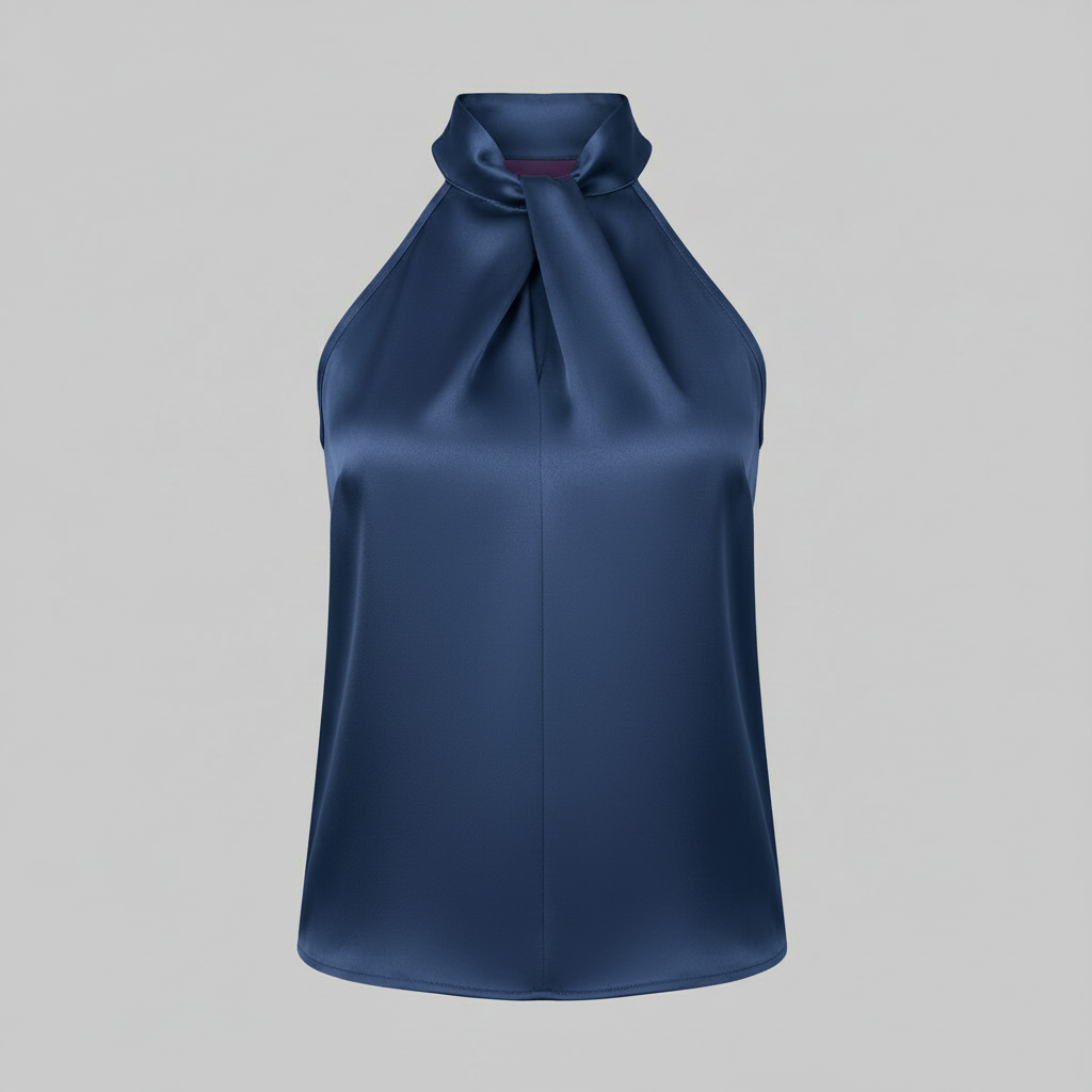 Top Donna Seta Con Nodo e Drappeggio Fluido | Canottiere Donna