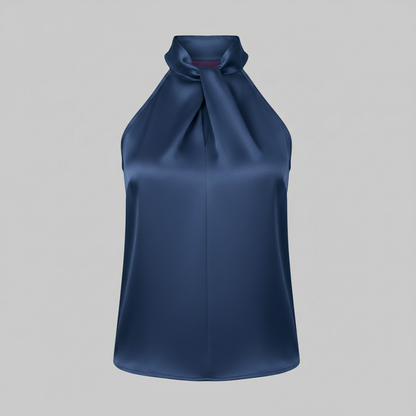 Top Donna Seta Con Nodo e Drappeggio Fluido | Canottiere Donna