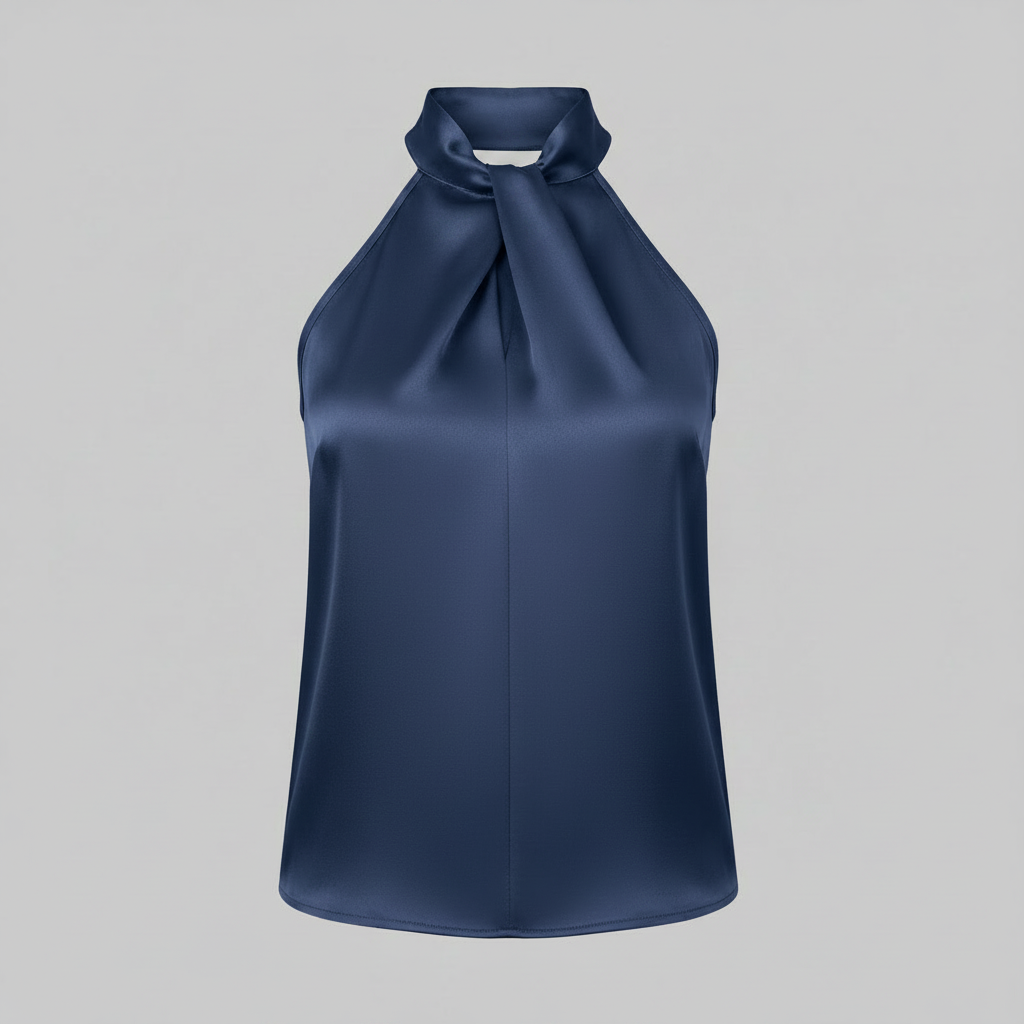 Top Donna Seta Con Nodo e Drappeggio Fluido | Canottiere Donna