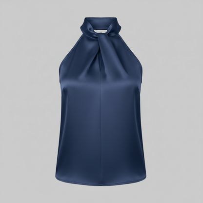 Top Donna Seta Con Nodo e Drappeggio Fluido | Canottiere Donna