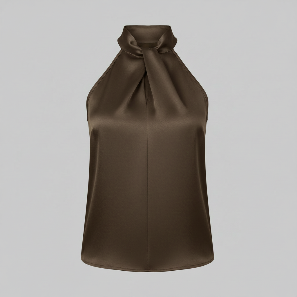 Top Donna Seta Con Nodo e Drappeggio Fluido | Canottiere Donna