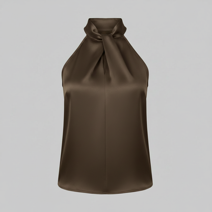 Top Donna Seta Con Nodo e Drappeggio Fluido | Canottiere Donna
