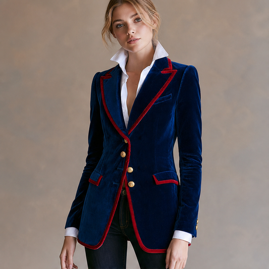 Velmira – Blazer in Velluto Color-Block Retrò lifestyle