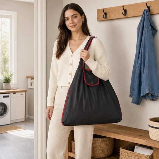 Borsa Shopper Pieghevole Grande | Borsa Spesa Riutilizzabile Capiente - Compatta e Leggera lifestyle