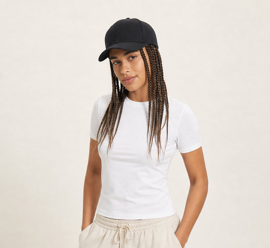 Cappello con Treccine Nero | Berretto Baseball con Trecce Dreadlock Finte - Taglia Unica Regolabile lifestyle