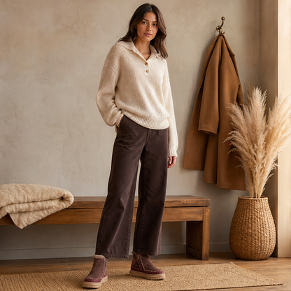 Novarra – Stivaletto Floreale in Suede Choc lifestyle