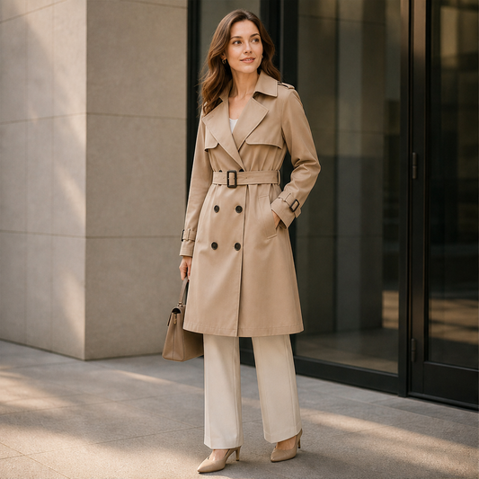 Velmora – Trench Coat Doppiopetto Midi lifestyle