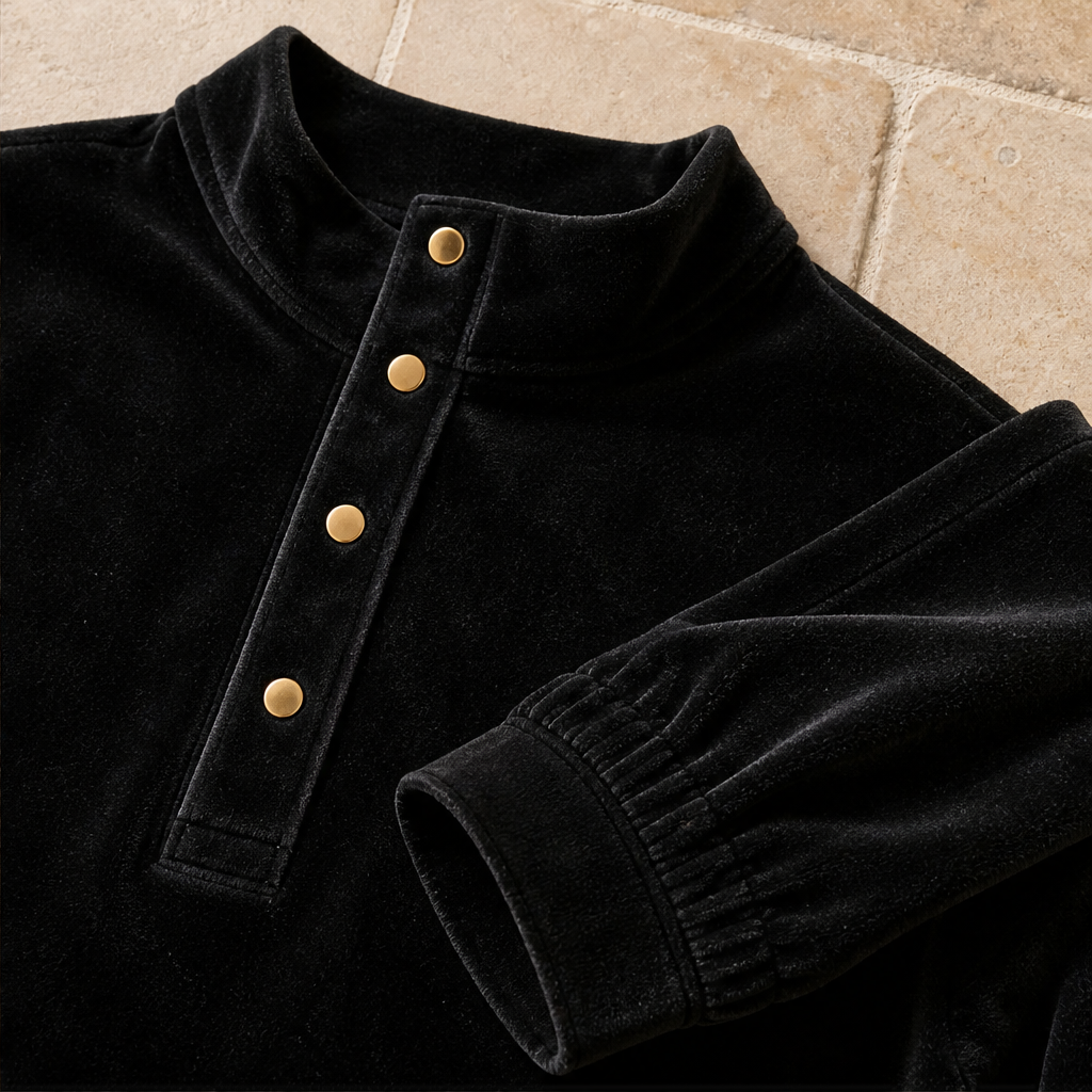 Velmora – Completo Due Pezzi in Velour Gamba Larga detail