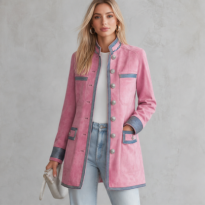 Vellonza – Cappotto Militare in Similscamosciato con Righe lifestyle