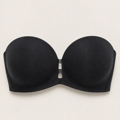 Velmira – Reggiseno Push-Up Senza Spalline con Chiusura Frontale Black