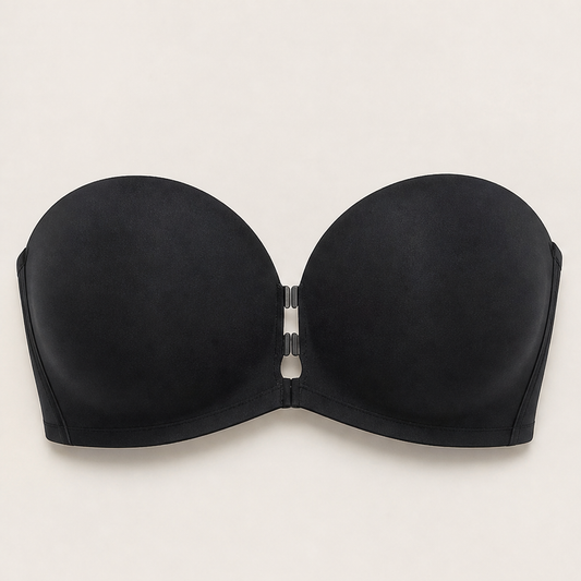 Velmira – Reggiseno Push-Up Senza Spalline con Chiusura Frontale Black