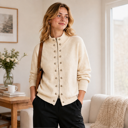 Marvenzo – Cardigan Doppiopetto Collo Alto in Maglia lifestyle