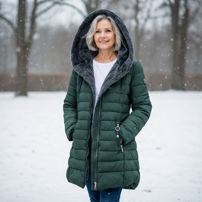 Luania – Piumino Lungo con Cappuccio Oversize lifestyle