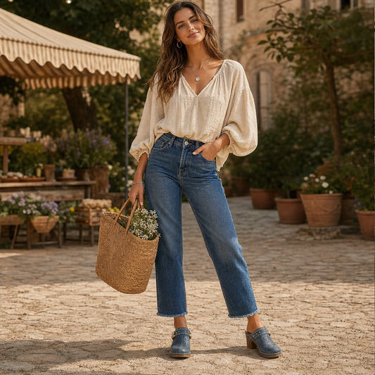Sandali Capri in Pelle | Zoccoli con Tacco Comodo 5 cm - Fondo Antiscivolo lifestyle