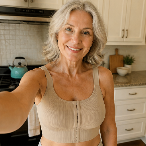 Reggiseno Post Mastectomia con Chiusura Frontale | Reggiseno Contenitivo Senza Ferretto - Comodo e a Coste lifestyle