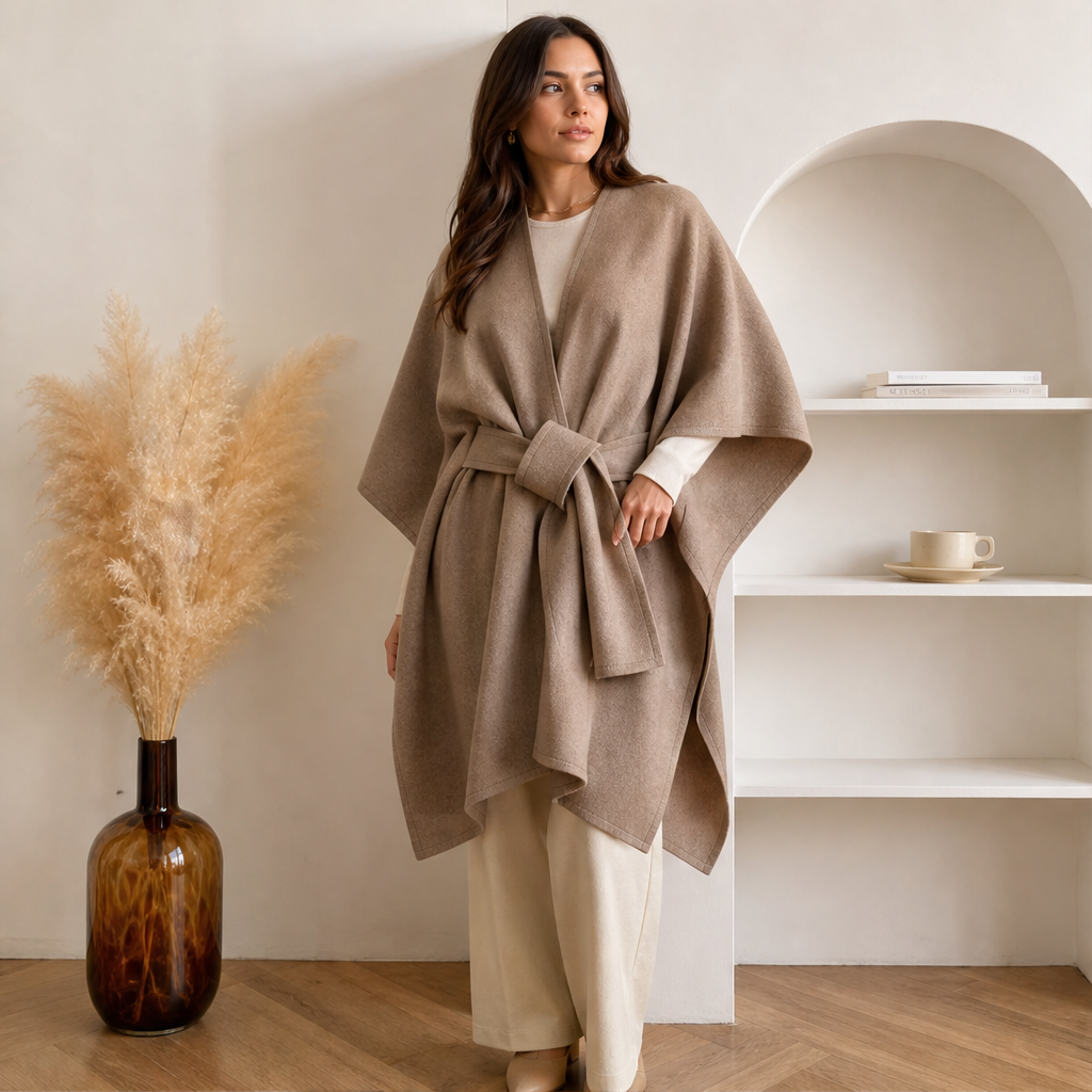 Mantolia – Poncho Mantella in Lana con Cintura lifestyle