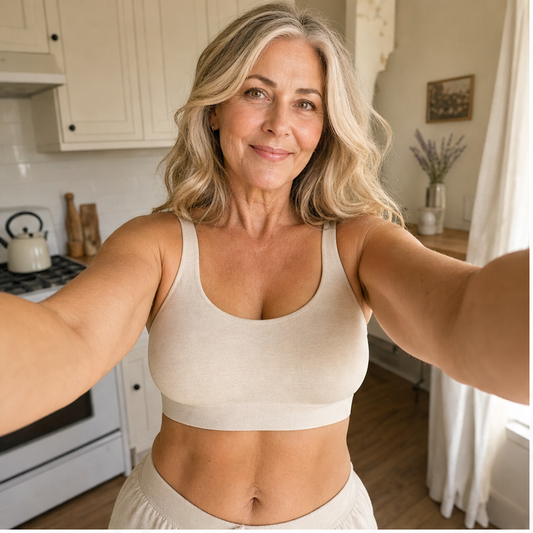 Reggiseno Post Mastectomia Beige | Comodo Senza Ferretto - Pizzo e Modal Traspirante lifestyle