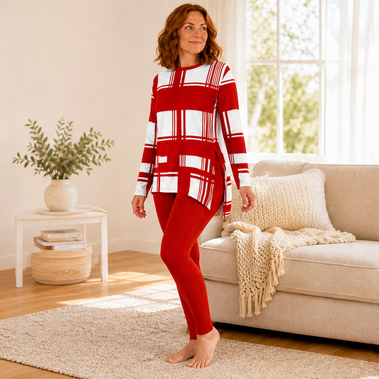 Varenda – Completo Due Pezzi Top Tartan e Leggings lifestyle