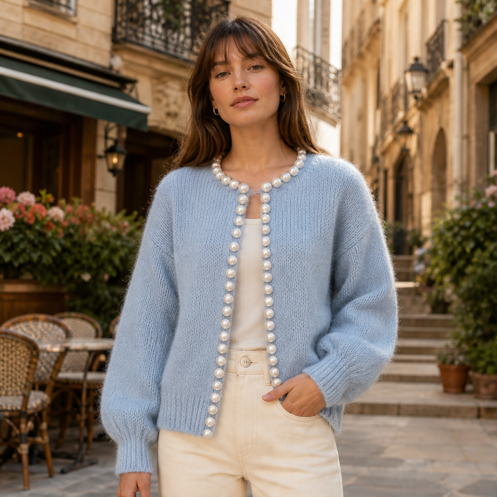 Perlavia – Cardigan in Maglia con Perle lifestyle