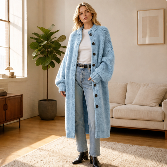 Lorenzia – Cardigan Lungo in Maglia Grossa lifestyle