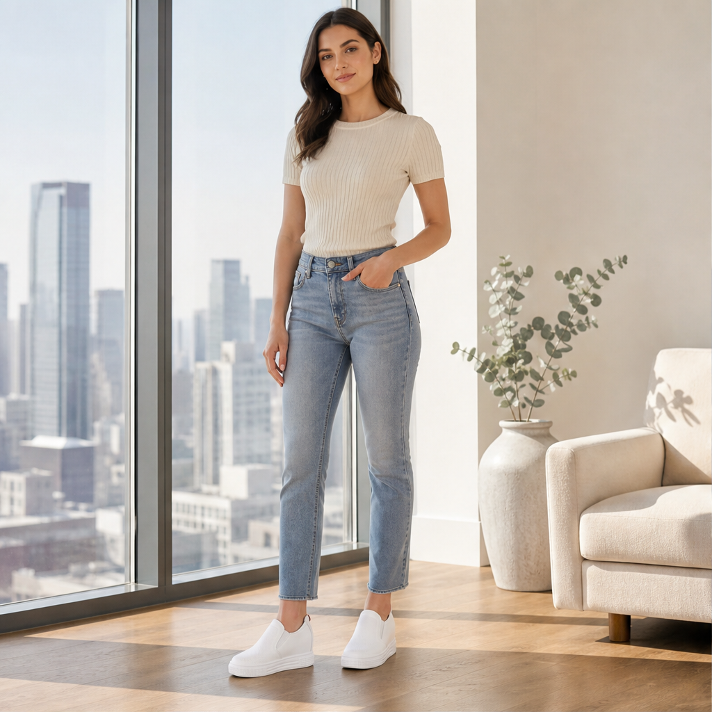 Alzara – Scarpe Slip-On in Pelle con Zeppa Invisibile lifestyle