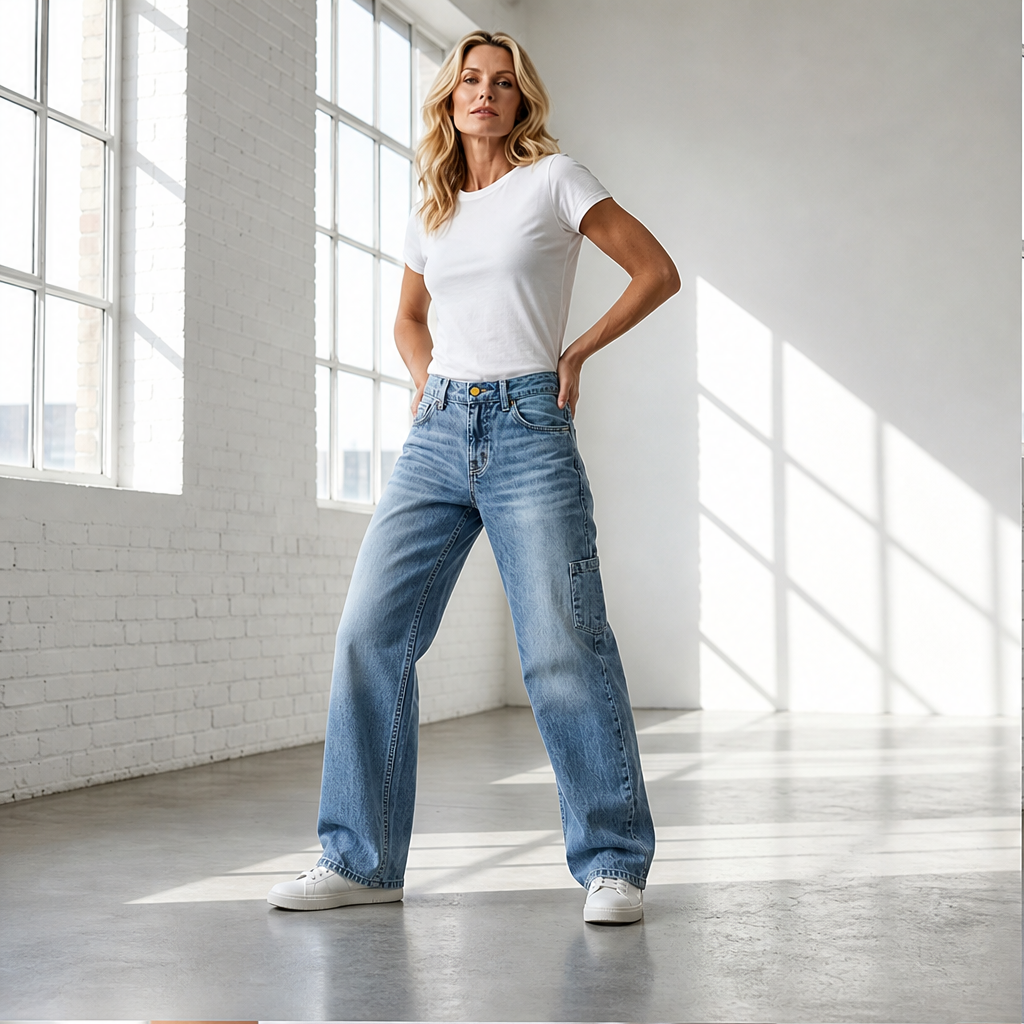 Varelio – Jeans Dritti a Vita Alta Comfort lifestyle