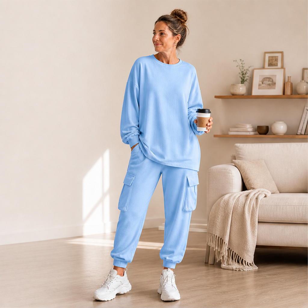 Norellia – Girocollo e Pantaloni Cargo, Completo Casual lifestyle