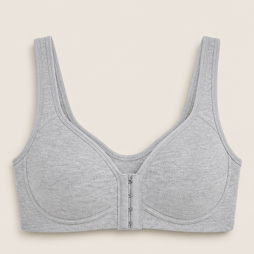 Reggiseno con Chiusura Frontale | Comfort Quotidiano Senza Ferretto - Spalline Regolabili Grey
