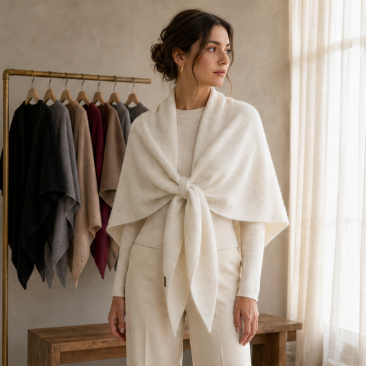 Morvenna – Scialle Triangolare in Misto Lana lifestyle