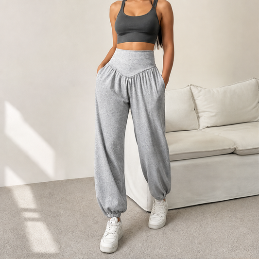 Millora – Pantaloni a Vita Alta Gamba Larga lifestyle