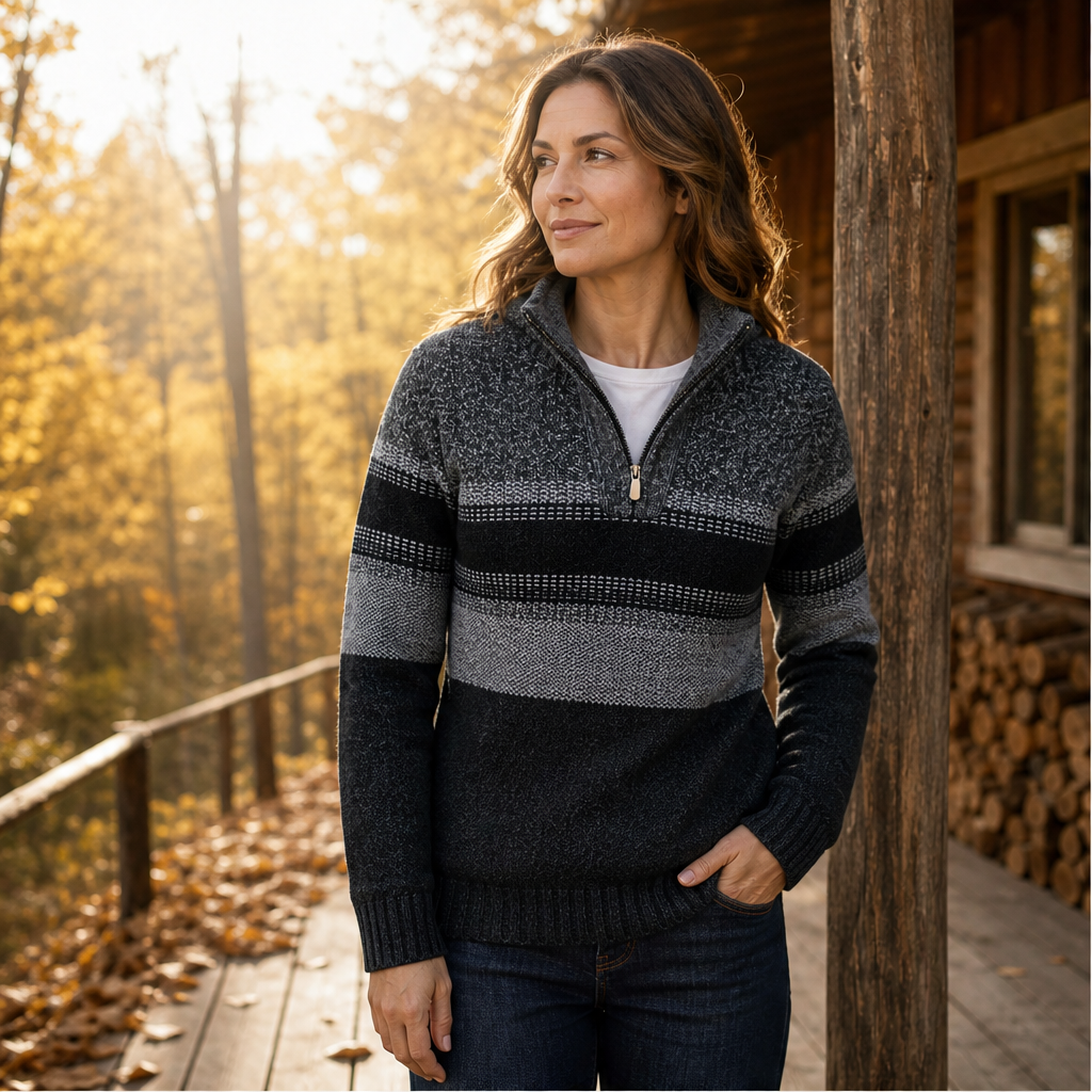 Calveno – Felpa con Cappuccio Effetto Maglia Foderata Termica lifestyle