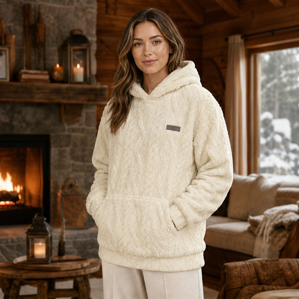 Novarla – Felpa con Cappuccio in Pile Jacquard lifestyle