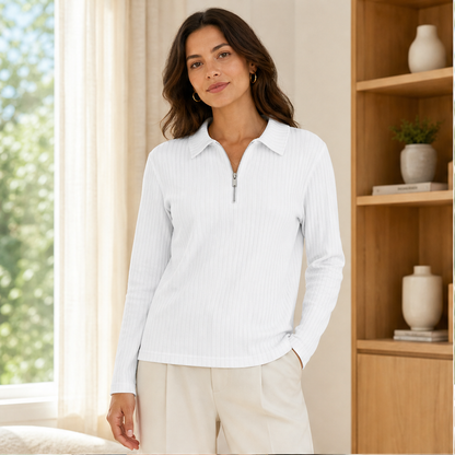Corveno – Maglione a Righe con Collo Quarter-Zip lifestyle