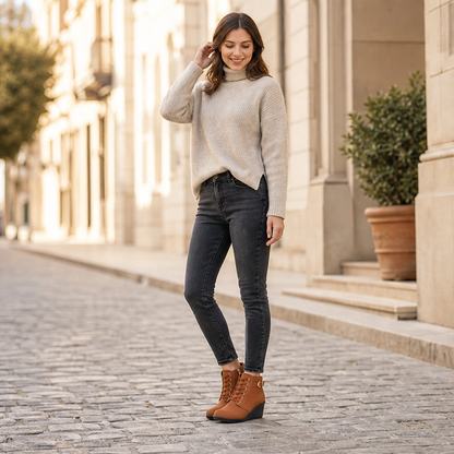 Vellamo – Stivaletti con Zeppa Stabile e Lacci lifestyle