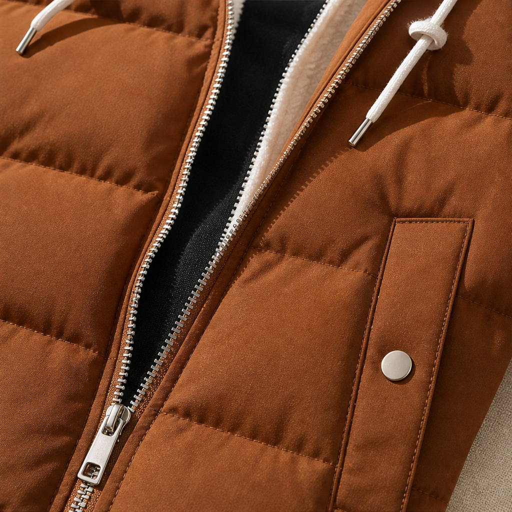 Vernasca – Gilet Piumino con Cappuccio Bicolore detail