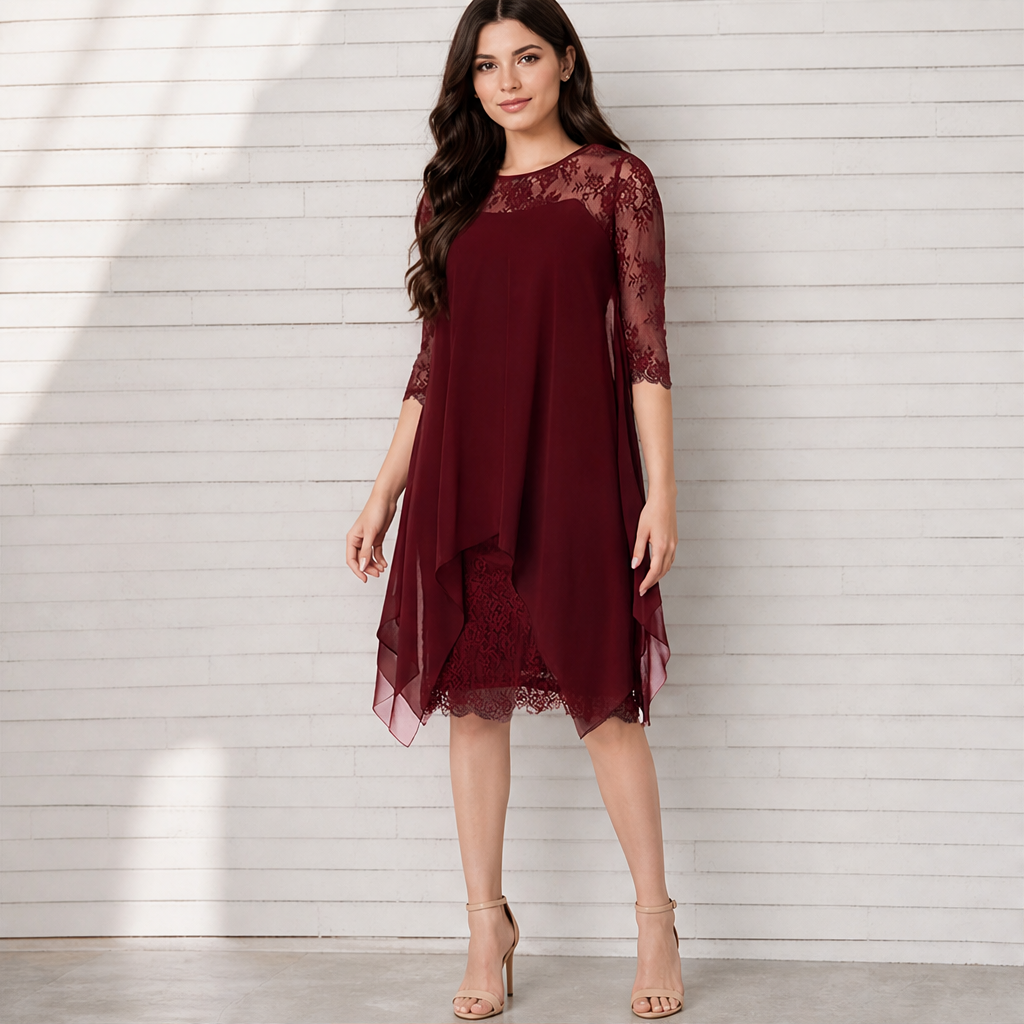 Lorentia – Abito Asimmetrico con Pizzo lifestyle
