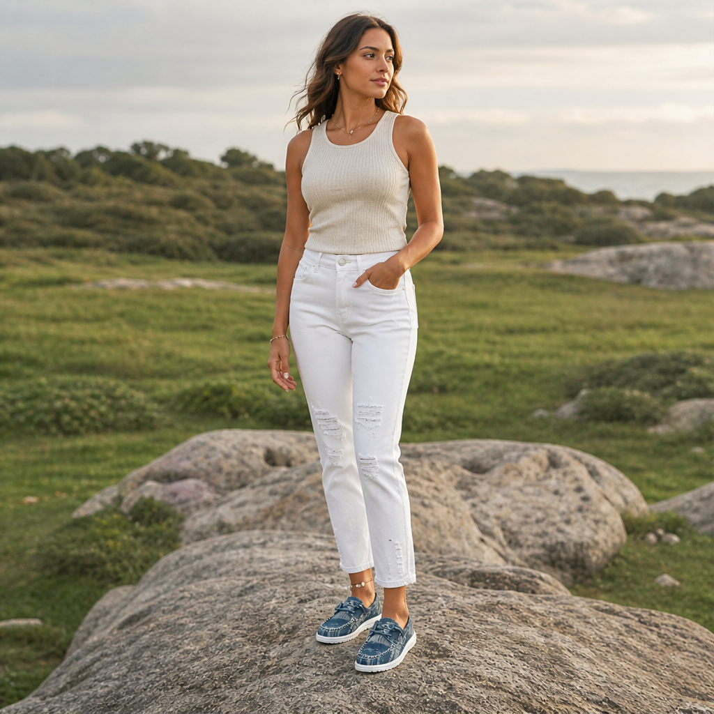 Aigerim – Sneakers Basse in Denim Con Lacci lifestyle