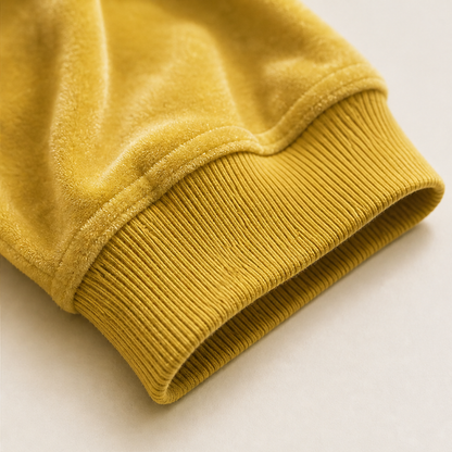 Velmora – Felpa Oversize in Velluto a Maniche 3/4 detail